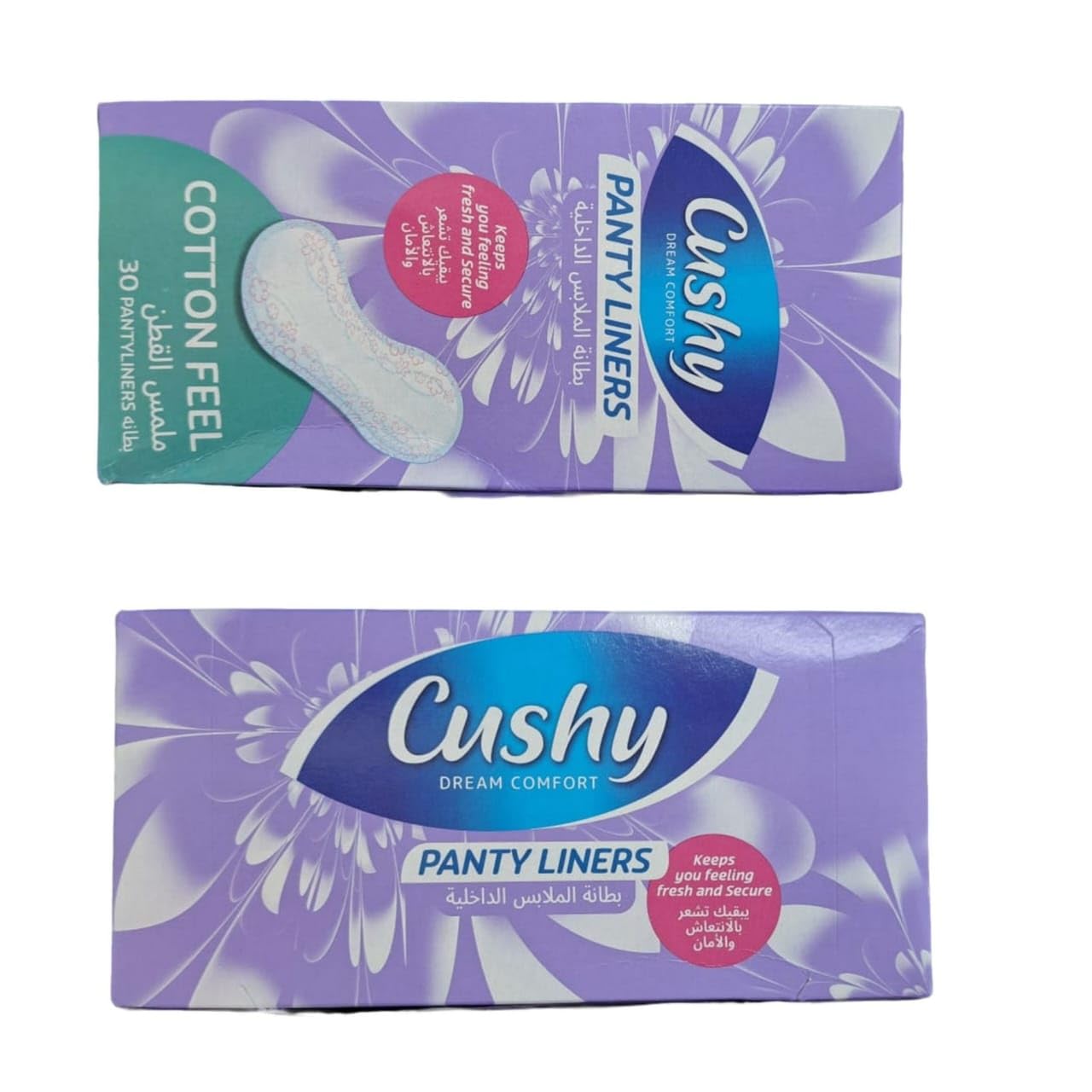 Generic2-Pack Cushy Dream Comfort Pantyliners for Everyday Freshness and Premium Comfort, Stay Confident and Comfortable All Day - 30 Pcs Each Pack