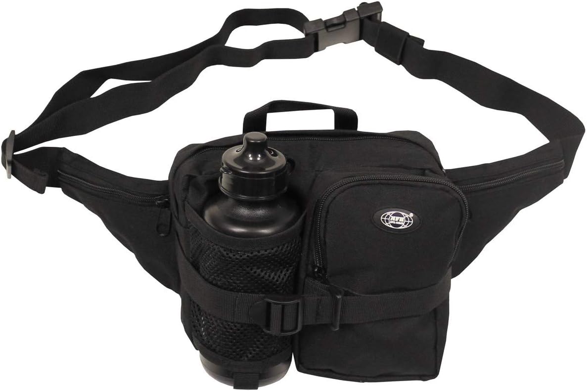 MFH Tactical Waist Pack 1.8L Adjustable Belt 120cm Multiple Pockets Black