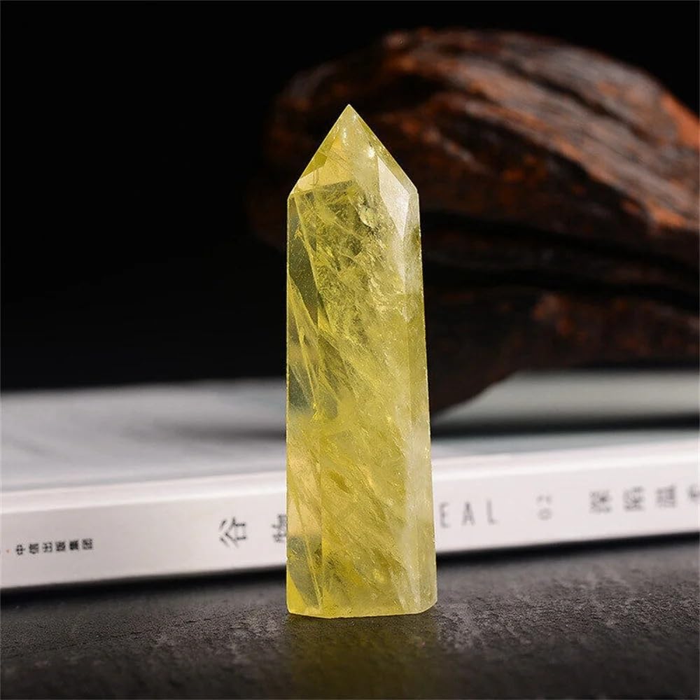 PKNVKZIDK Beautiful Crystal Point Citrine Stone Hexagonal Column, Wand Home Office Decor Gift (Size : 4-5cm)