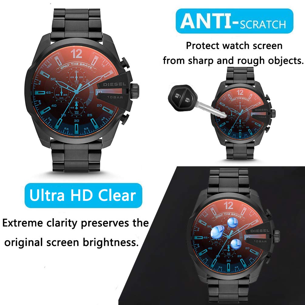Youniker - Pellicola protettiva per orologio da uomo Diesel DZ4318, trasparenza ad alta definizione, antigraffio, anti-impronte, senza bolle, confezione da 5