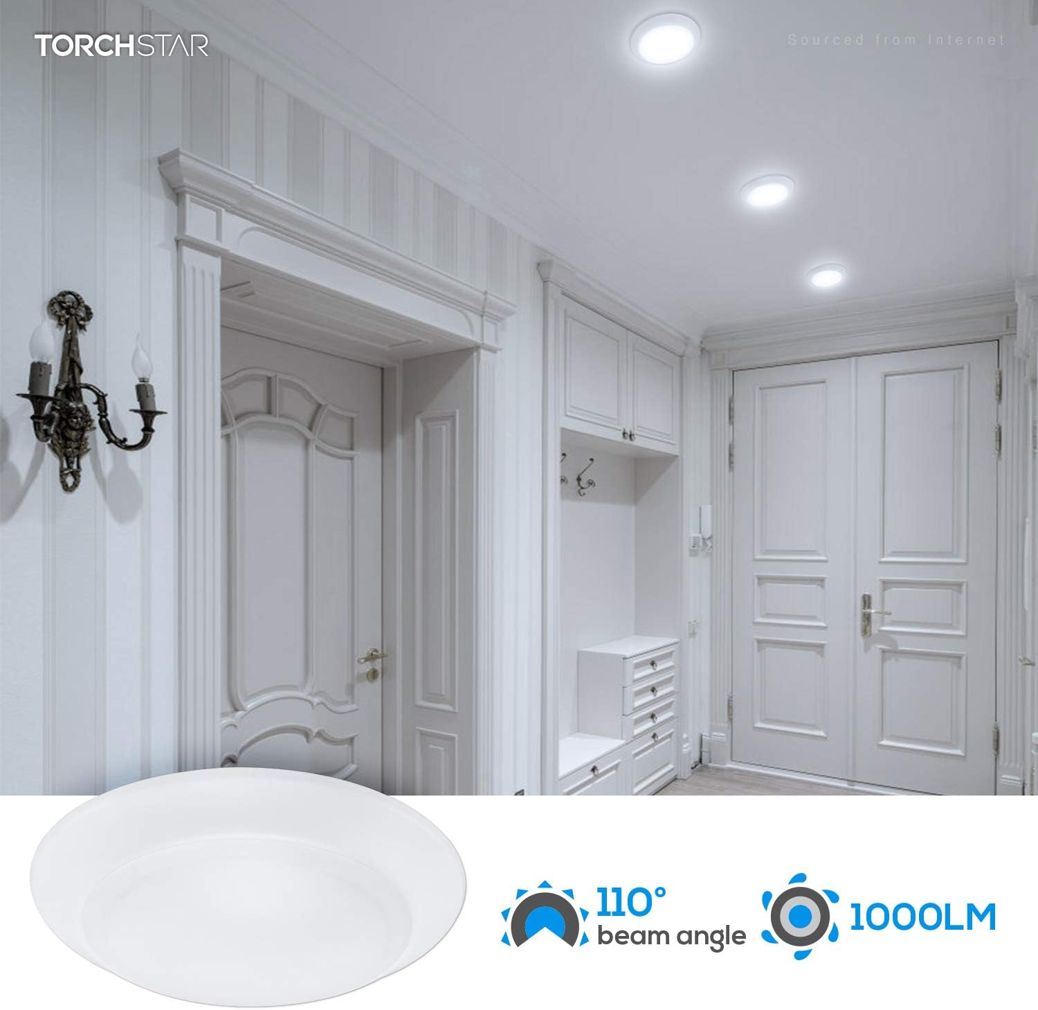 Up To 50% OFF TORCHSTAR 10-Pack 6 Inch LED Disk Light Surface Mount, 15W Retrofit Recessed Downlight, Dimmable Flush Mount Ceiling Light, CRI90+, 1000LM, 5000K Daylight, ETL & Energy Star Certified