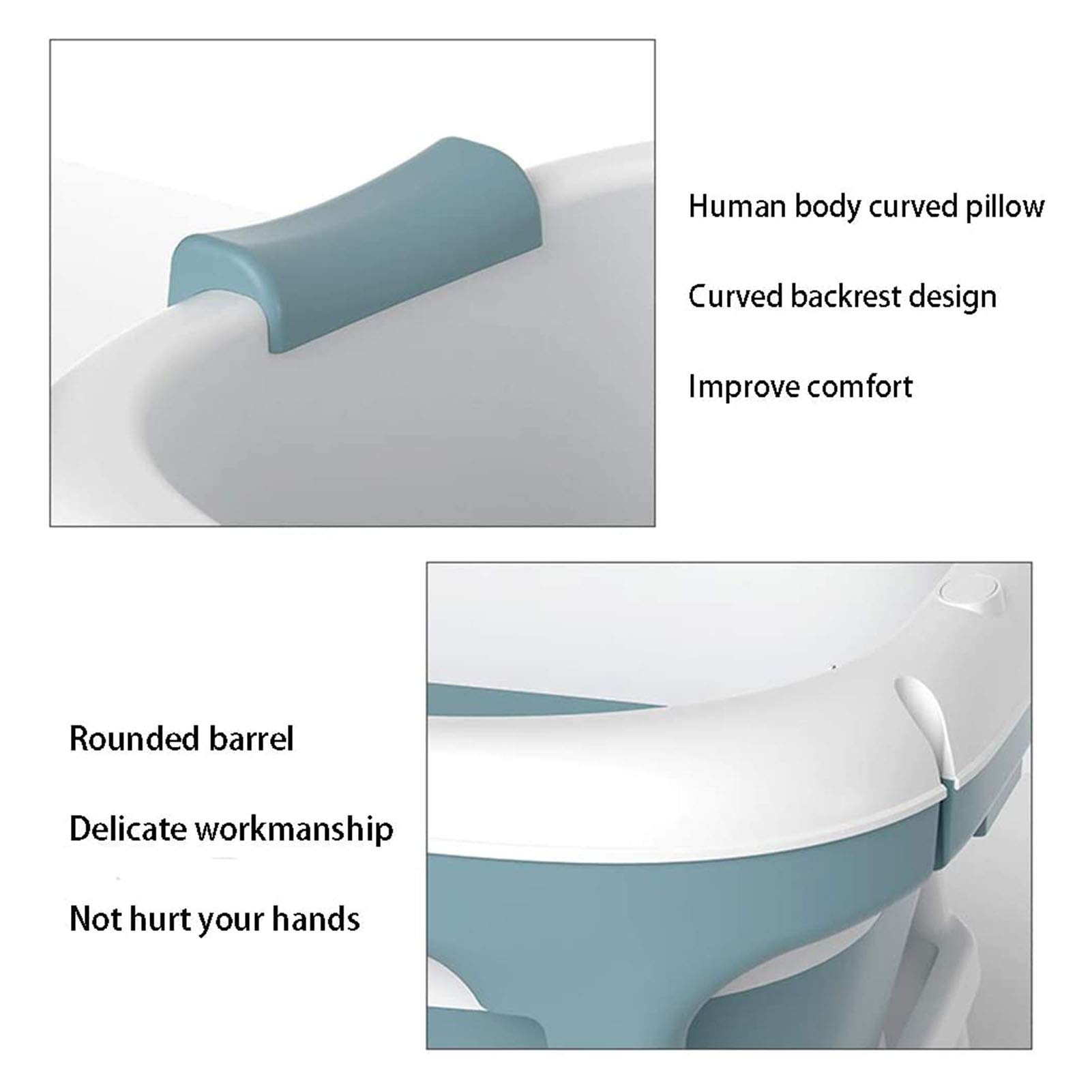 FAXIOAWA Bañera Plegable Adultos Bañera Portátil para Adultos Bañera Plegable De Plástico Grande Bañera De Plástico Grande para Adultos para Ducha 135x62x54cm, Azul