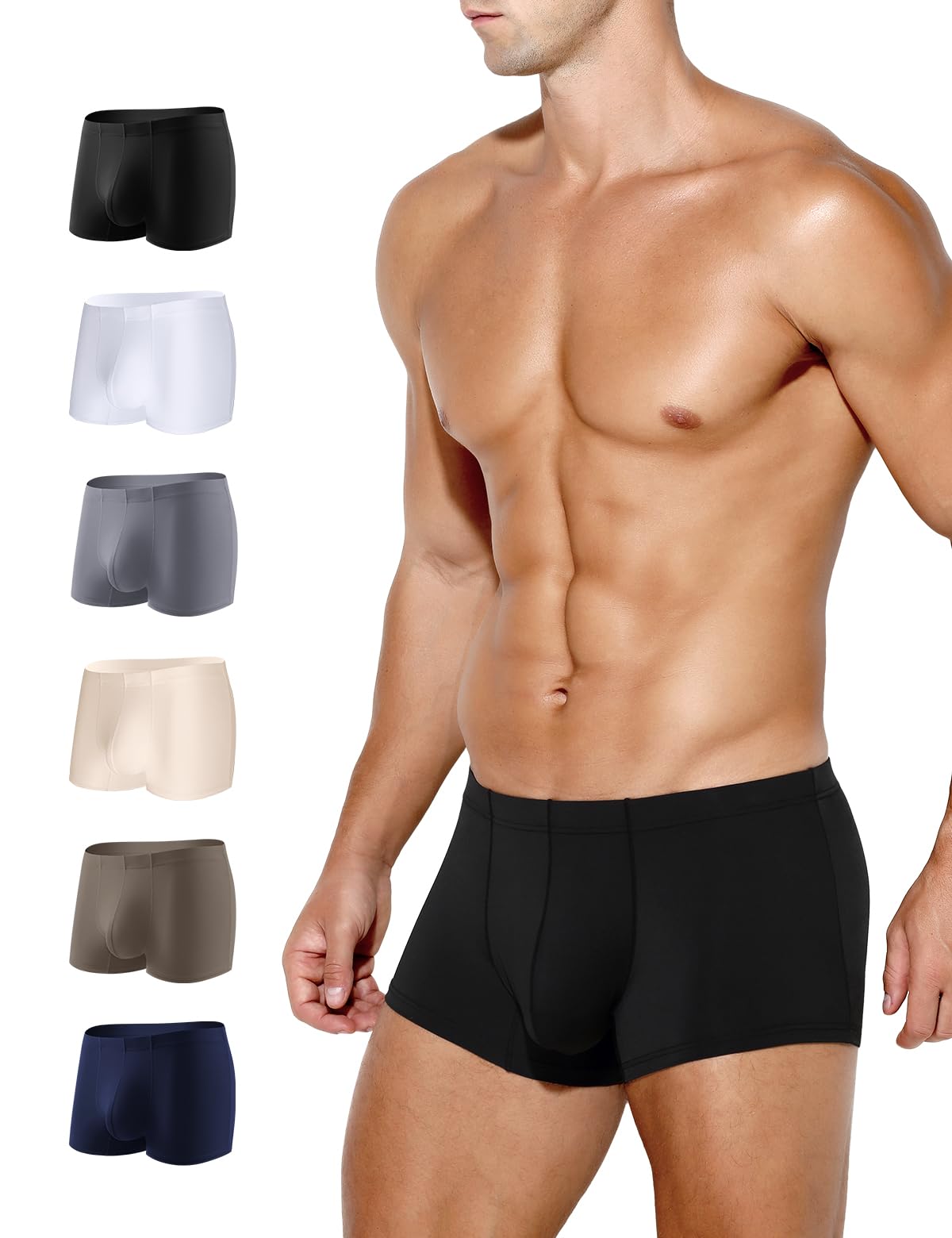 Arjen Kroos Boxershorts Herren Eng 6er Pack Eisseide Unterhosen Männer Ohne Kratzenden Zettel Retroshorts Boxer Unterwäsche