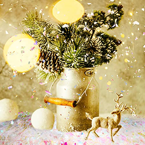 Kasyat Christmas Twinkles Snow Fake Snow Decoration Craft Snow Artificial Flake Fake Snow Powder Filler For Christmas Party Decoration Supplies (Ab Color, 250 G) #TOP4