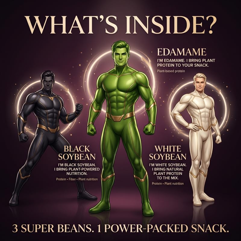 Image of Forest Found Roasted & Salted 3-in-1 Soybeans - 510gm | Edamame, Green, Black & White Soybeans | High Protein & Fiber Low Carb Crunchy Healthy Snack | Vacuum Roasted Vegan Protein Snack