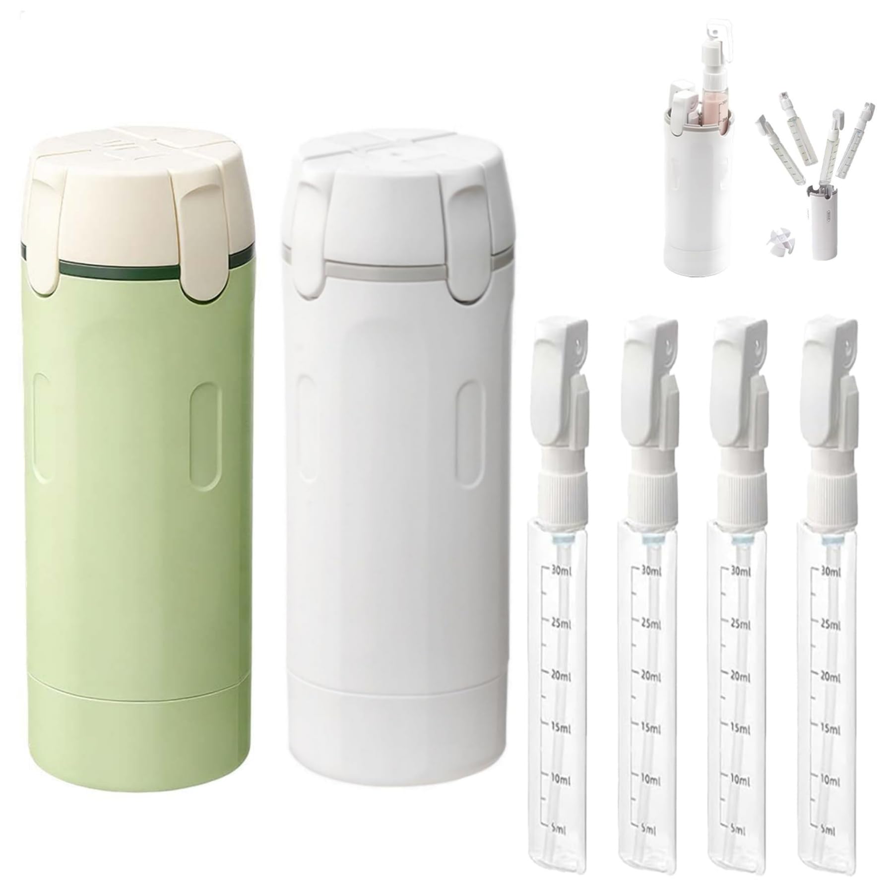 4 in 1 Travel Dispenser Travel Bottles for Toiletries 4-in-1 Travel Dispenser Bottle Refillable Leakproof Design 4-in-1 Travel