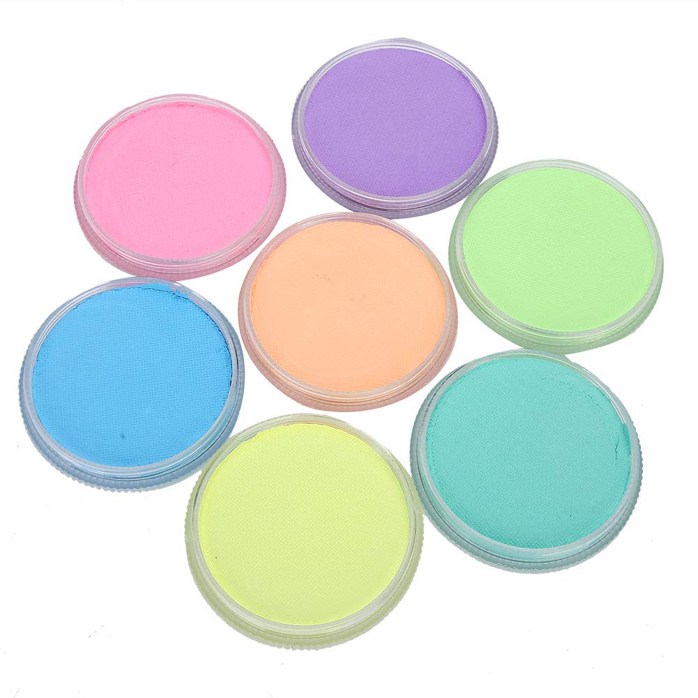 7 fluoreszierende Farben, 30 g, DIY Körperbemalungspigment, Party-Make-up, Gesichts- und Körperbemalungspigment