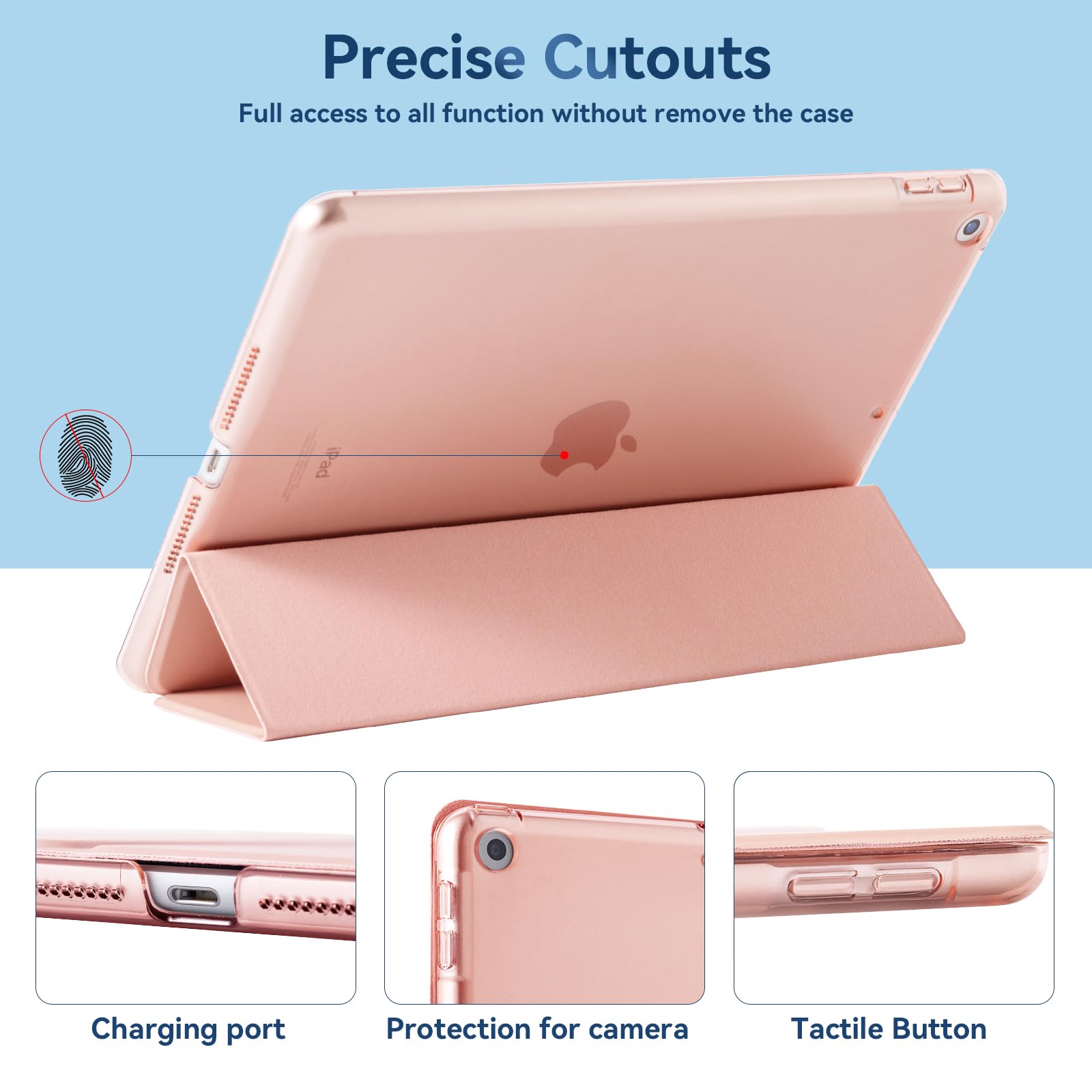 4UBonLife Hoes voor iPad 9e/8e/7e Generatie Hoesje 10.2 inch 2021/2020