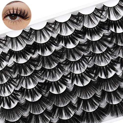 Newcally 25MM False Eyelashes 24 Pairs Dramatic Fluffy 5D Faux Mink Lashes 8 Styles Full Wispy Crossed Strip Fake Eye Lashes Wholesale Bulk Multipack