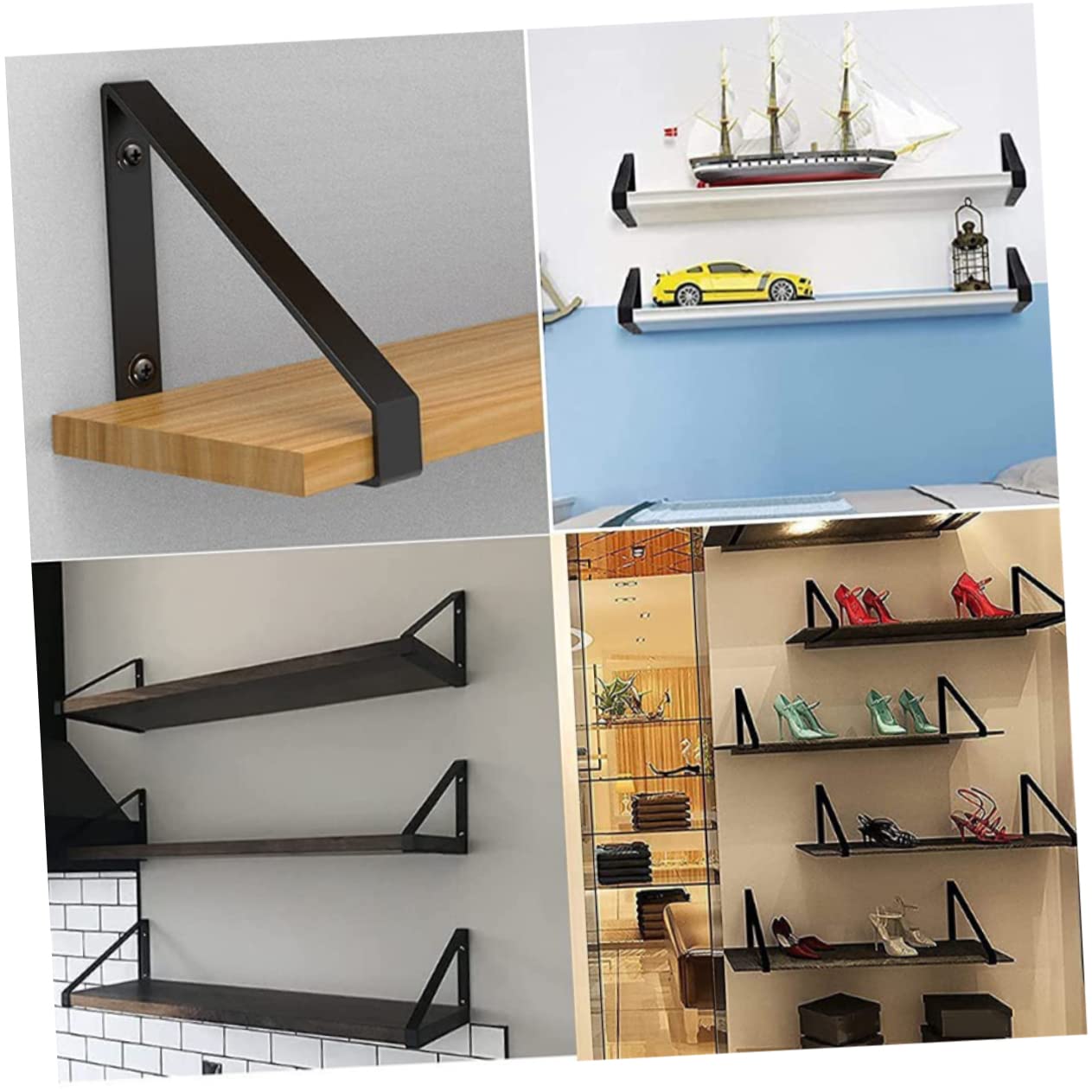 SEWACC 2 Piezas Soportes Para Estantes De Pared Soportes Triangulares Para Estantes Uso Cocina o Baño