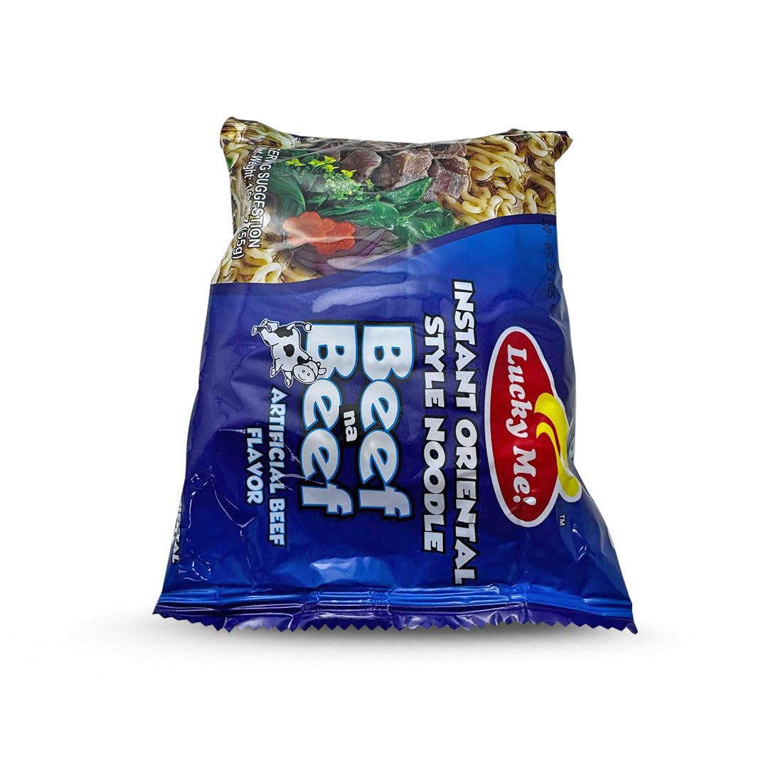 Lucky Me! Beef Mami Instant Noodle Soup, 2.47oz (70g), 15 Pack