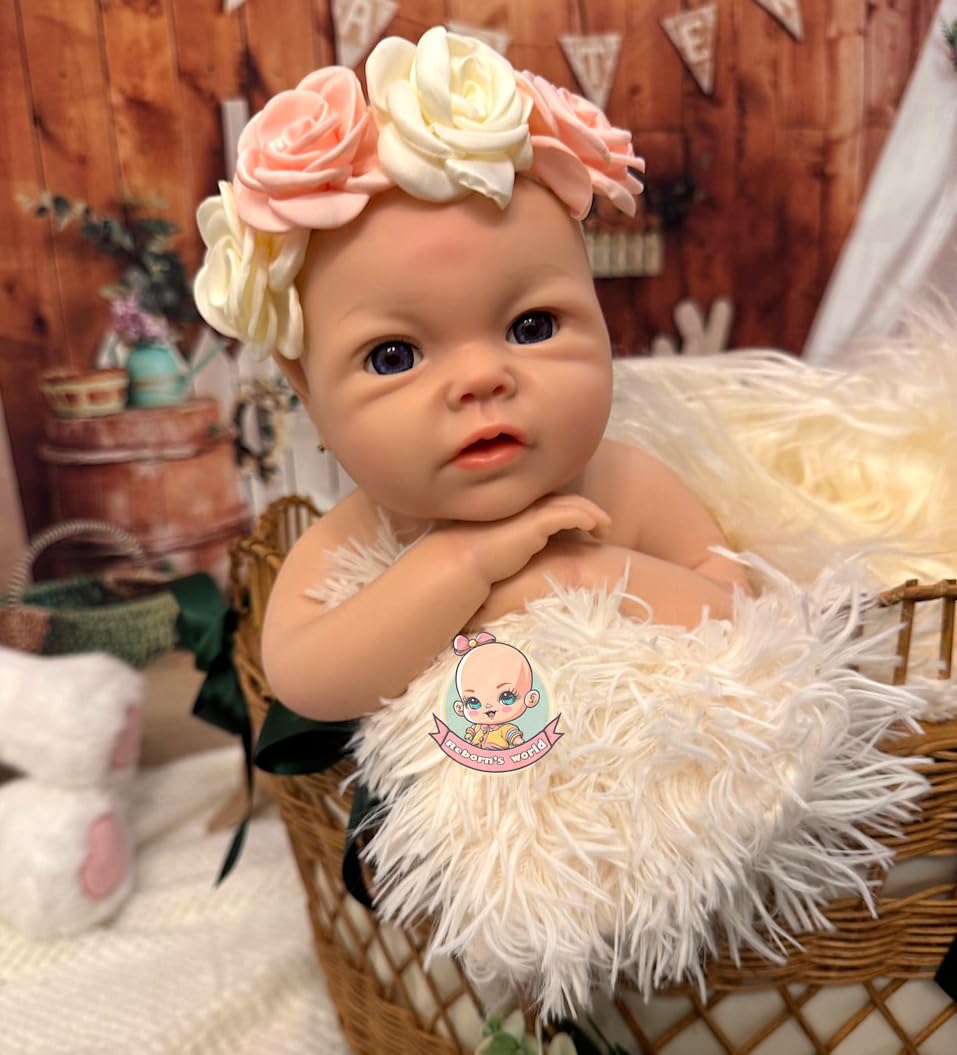 Muñeca Bebe Reborn Silicona Platino Blanda Cuerpo Completo Leslie Niña - 47cm / 2,8kg (Pack Premium)