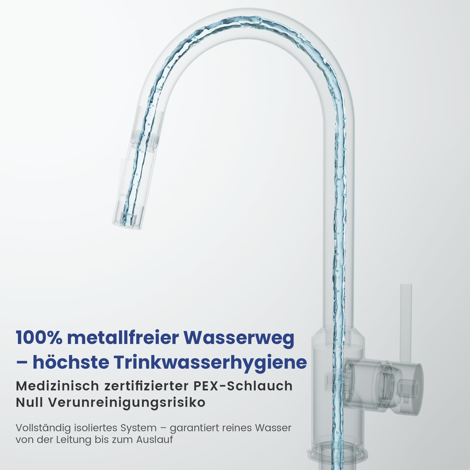CECIPA Wasserhahn Küche Schwarz, Hochdruck Küchenarmatur mit Brause Ausziehbar Armatur, Mischbatterie Spültischarmatur, Zwei Strahlarten, 360° Schwenkbar, Matt Schwarz Edelstahl - SOFETIY SERIE