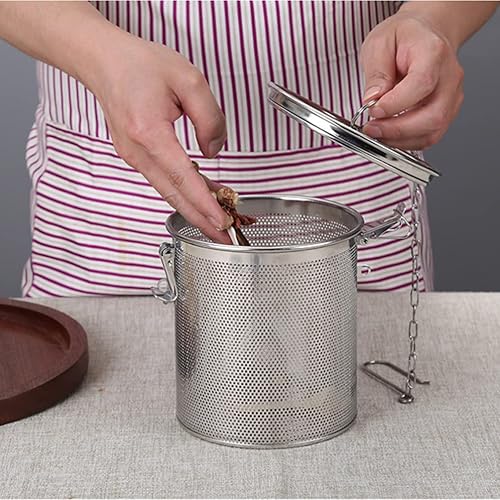Miniatura 2 de Filtros de té de grado comercial D 5.9 X H 5.5 acero inoxidable genuino condimento sopa salmuera cesta 18/8 perforado colador - Sistema de bloqueo