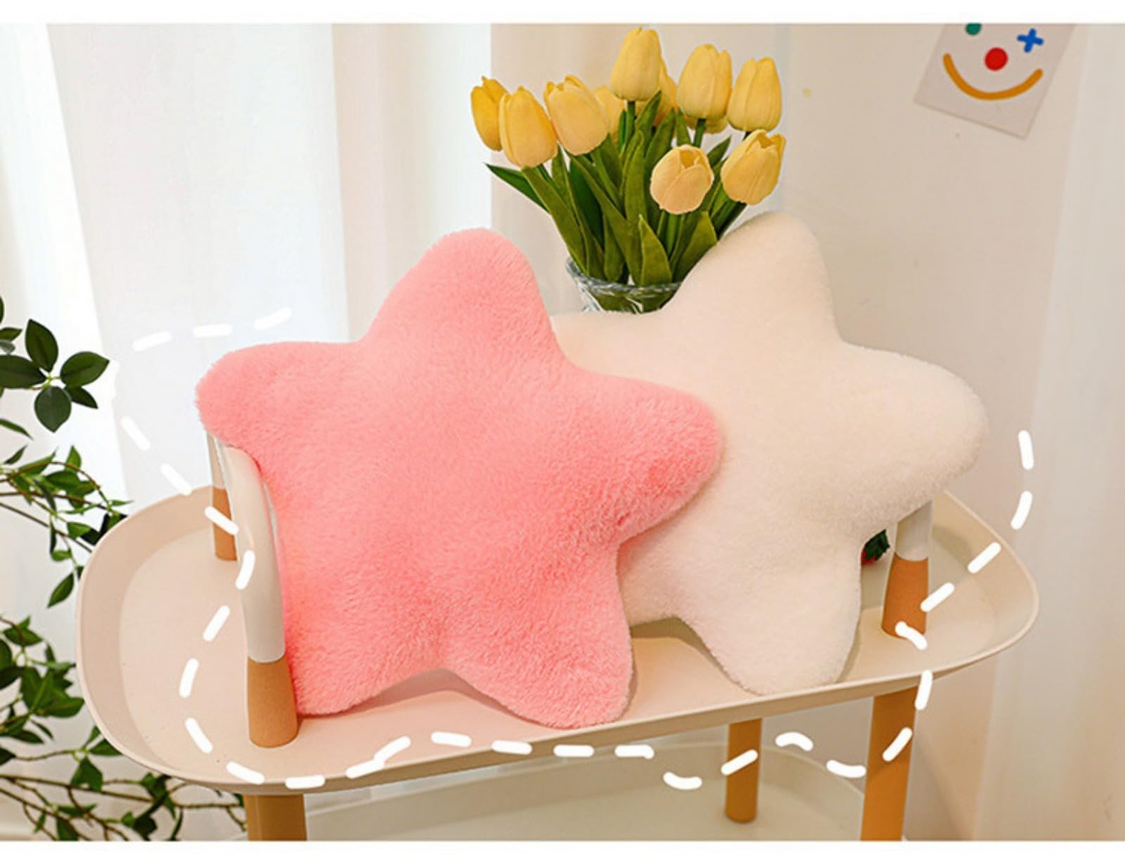 Cojín infantil con forma de estrella, suave y esponjoso, cojín decorativo para sofá, cojín de peluche en forma de estrella, cojín decorativo para habitación de los niños, dormitorio