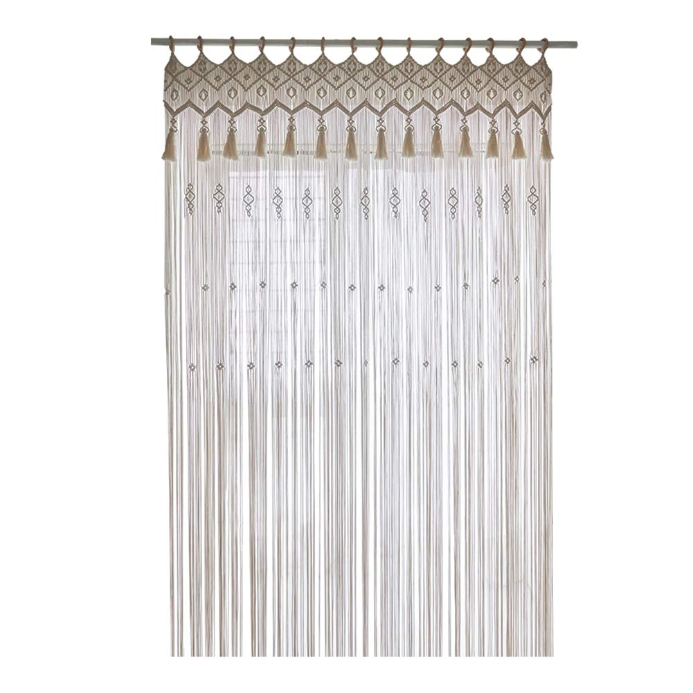 Rideau en macramé fait à la main - Tapisserie murale tissée bohème pour salon, mariage, décoration d'intérieur (160 x 280 cm)
