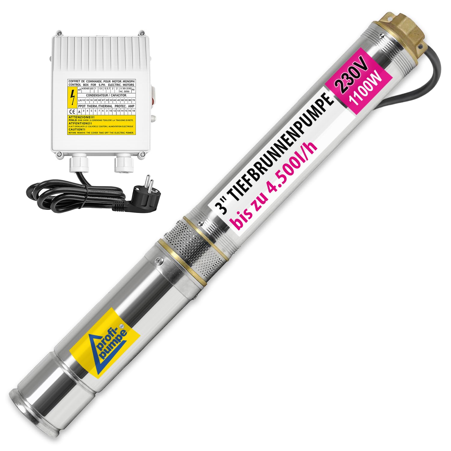 3" – 1100 W, pompa do głębokiego spalania, pompa zanurzeniowa, do ogrodu, domowa pompa wodna