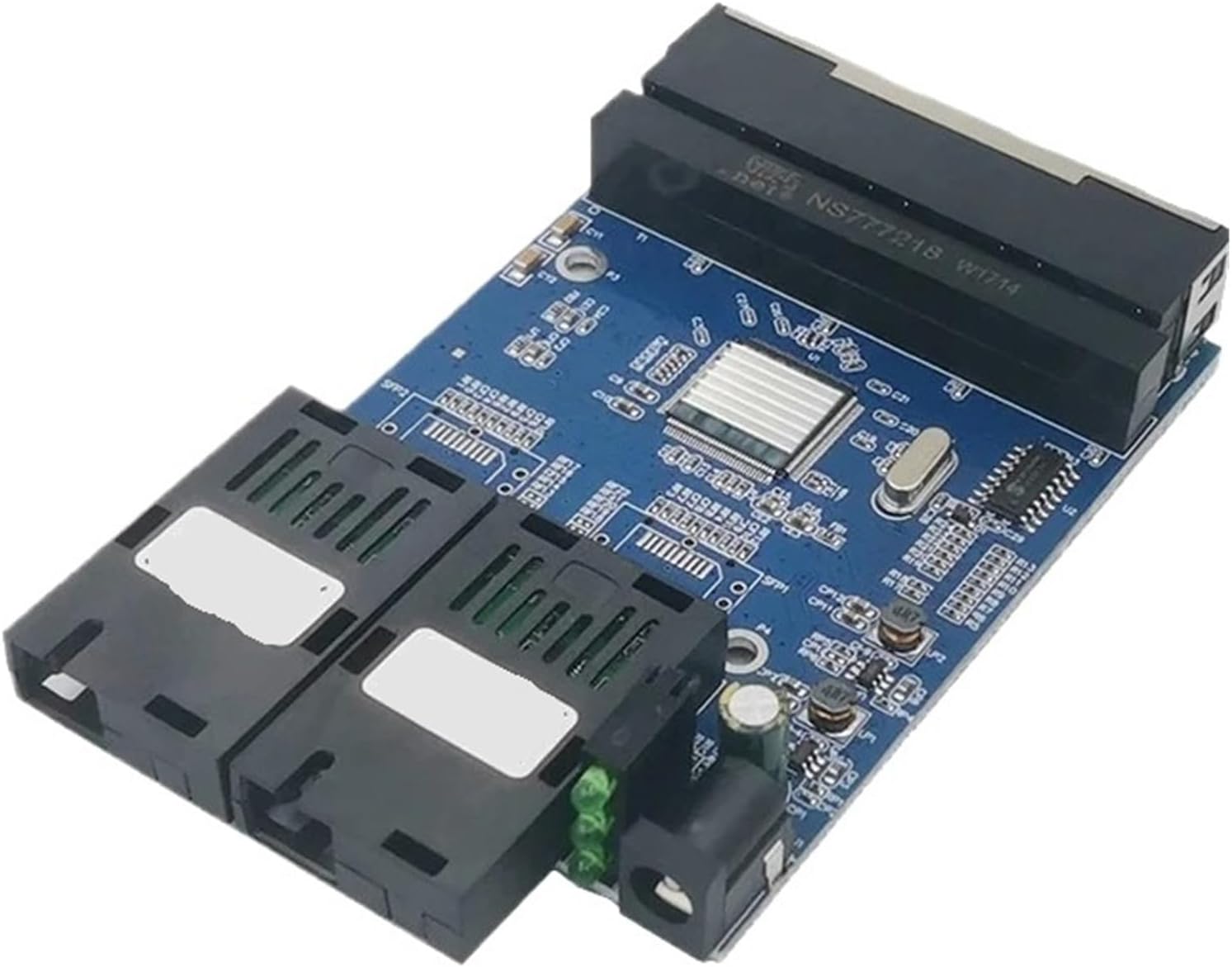 Gigabit Fiber Media Converter 2SC 4 RJ45 2F4E Ethernet PCBA Board 10/100/1000M Switch(Blue PCBA)