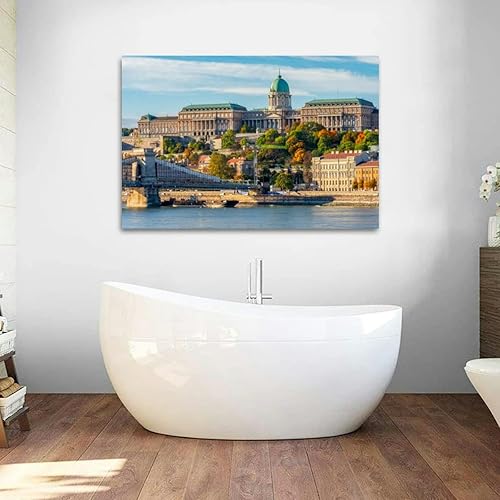 Miniatura 4 de Royal palace Buda over Danube river Budapest Hungary Canvas Wall Art Decor Paintings Pictures for Bedroom Wall Decor Above Bed Living Room Wall