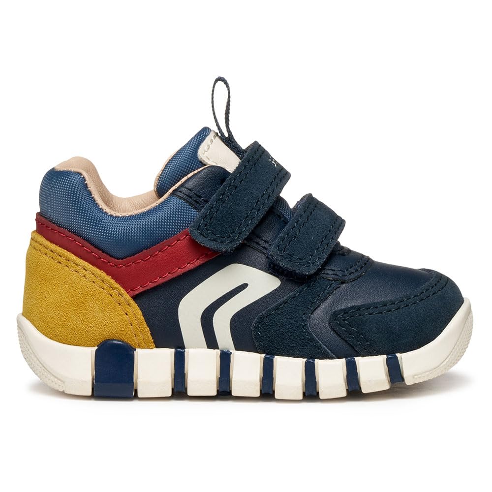 Geox Baby B Iupidoo Boy First Steps Navy/Dk Red, 18 EU
