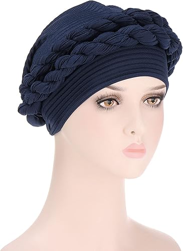 Gorro de bufanda para mujer turbante para la cabeza y el pelo trenzado transpirable suave y transpirable