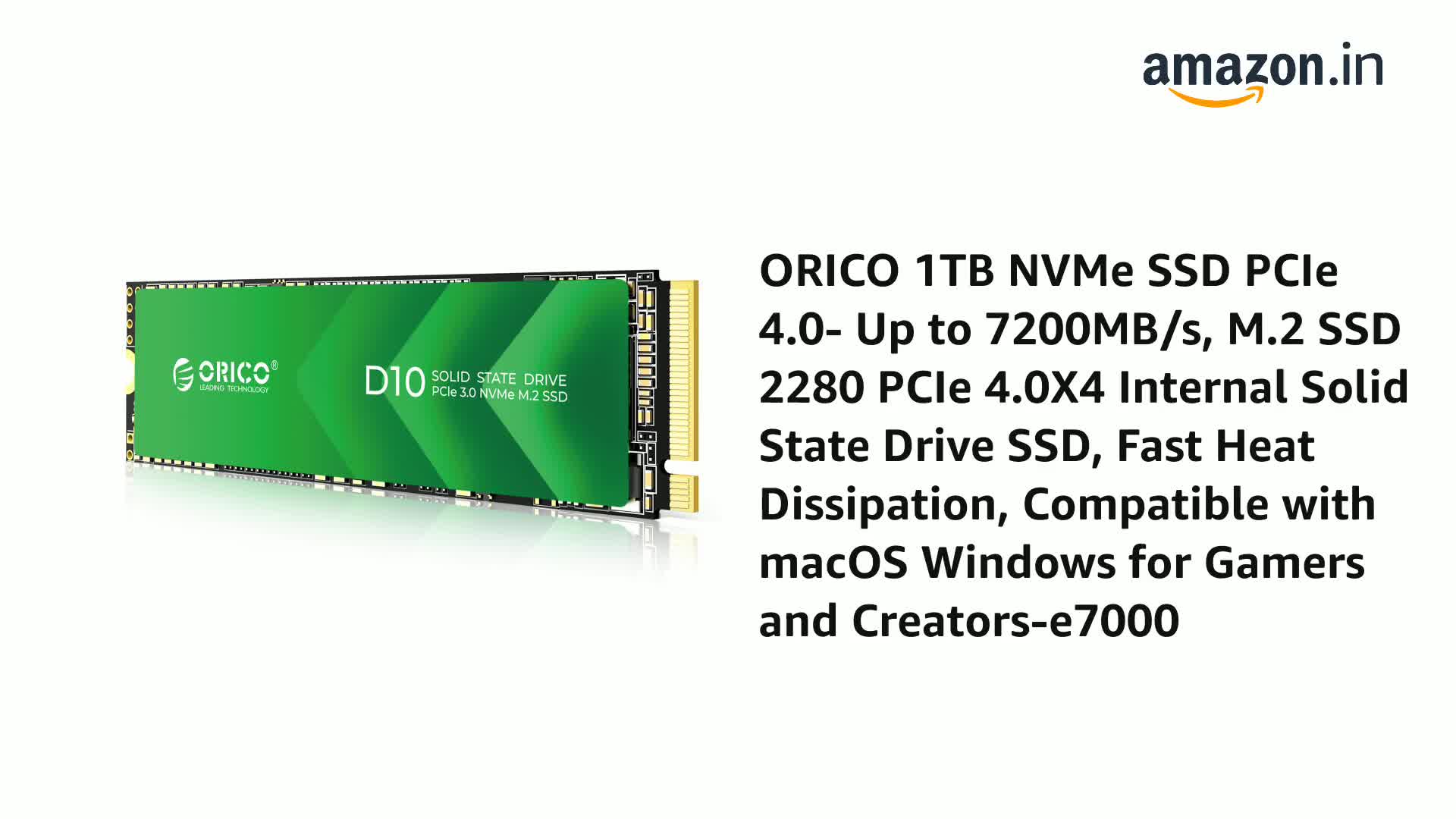Amazon.in: Buy ORICIO M.2 NVMe SSD, PCIe Gen3x4 2280 SSD - Up to