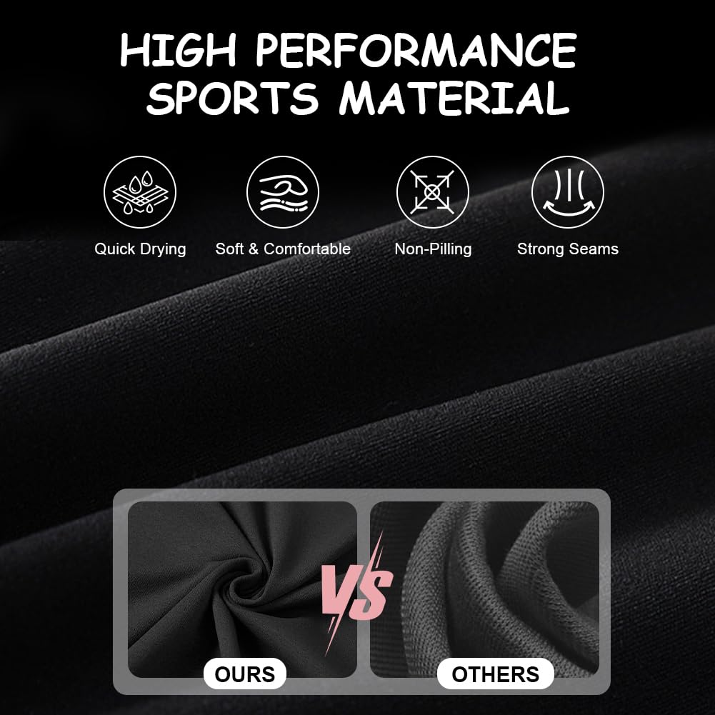 Vicloon Leggings Sportivi Nero da Bambino, Elastici Comodi per Yoga, Danza, Esercizio, Jogging, Balletto e Ginnastica