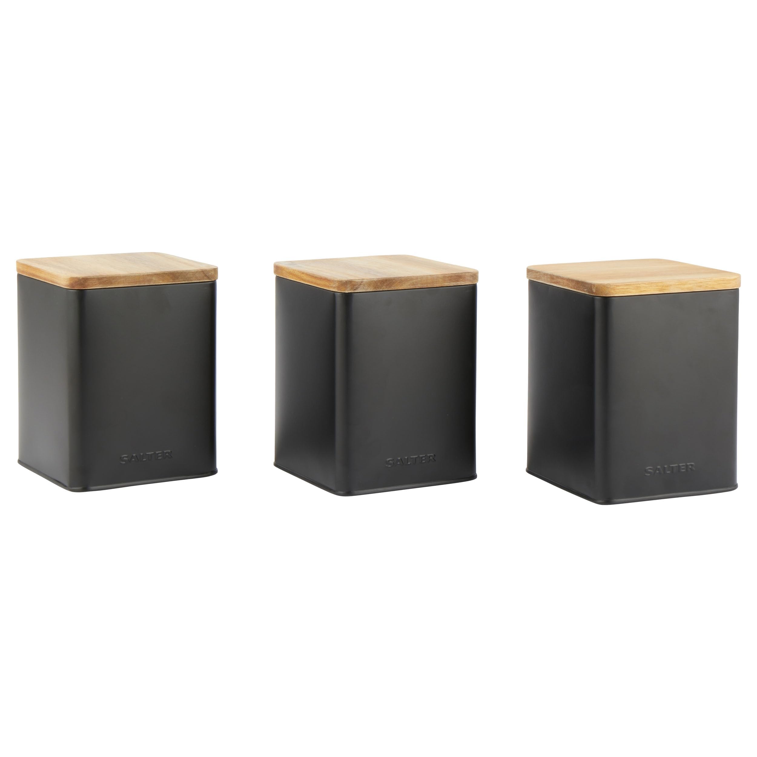 Salter BW12898EU7 Toronto 3-Piece Canister Set, Tea, Coffee, Sugar Storage Canisters, Powder-Coated Matt Finish - Image 2