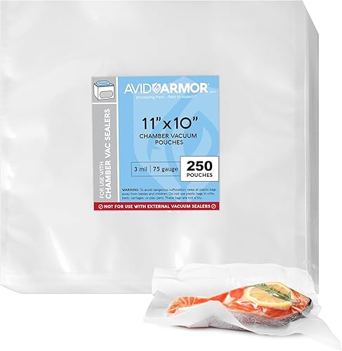 Avid Armor Bolsas selladoras al vacío de cámara, resistentes, sin BPA, bolsas de vacío precortadas para conservación de alimentos, almacenamiento en