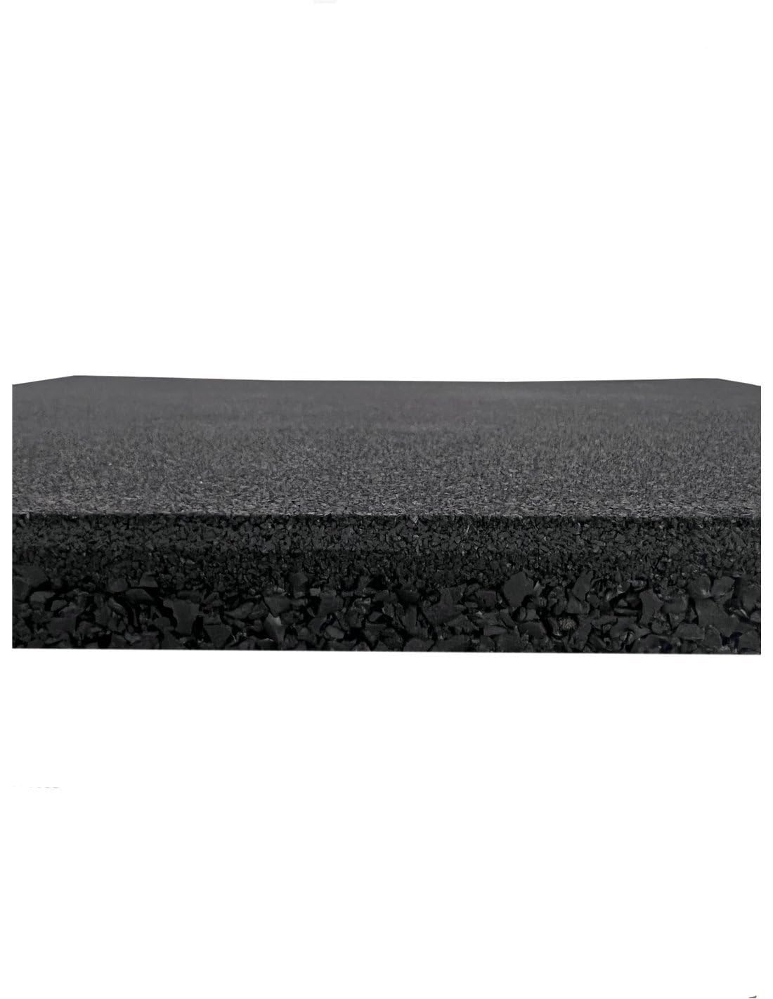 JARDIN202 - Loseta de Caucho Maciza Profesional | 1x1m | Especial para Gimnasios y Competiciones | Fitness | 25 mm - Sin cruceta (Negra)