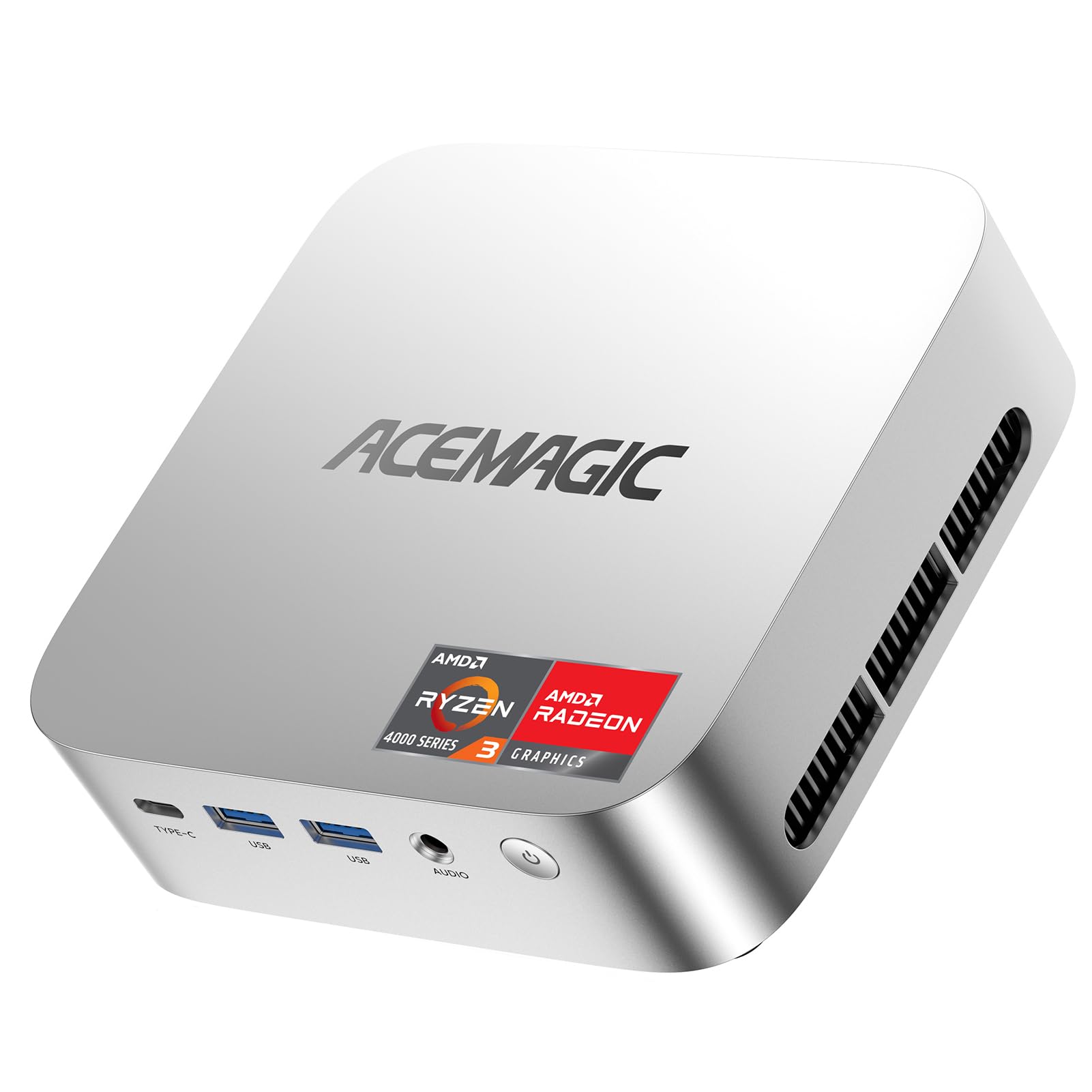 ACEMAGICIAN K1 Mini PC, AMD Ryzen R2544 (3,7 GHz), 8GB DDR4 256GB M.2 SSD | Windows 11 Pro Triple Pantalla 4K, WiFi 5, BT 4.2 Mini Ordenador para Oficina y Entretenimiento