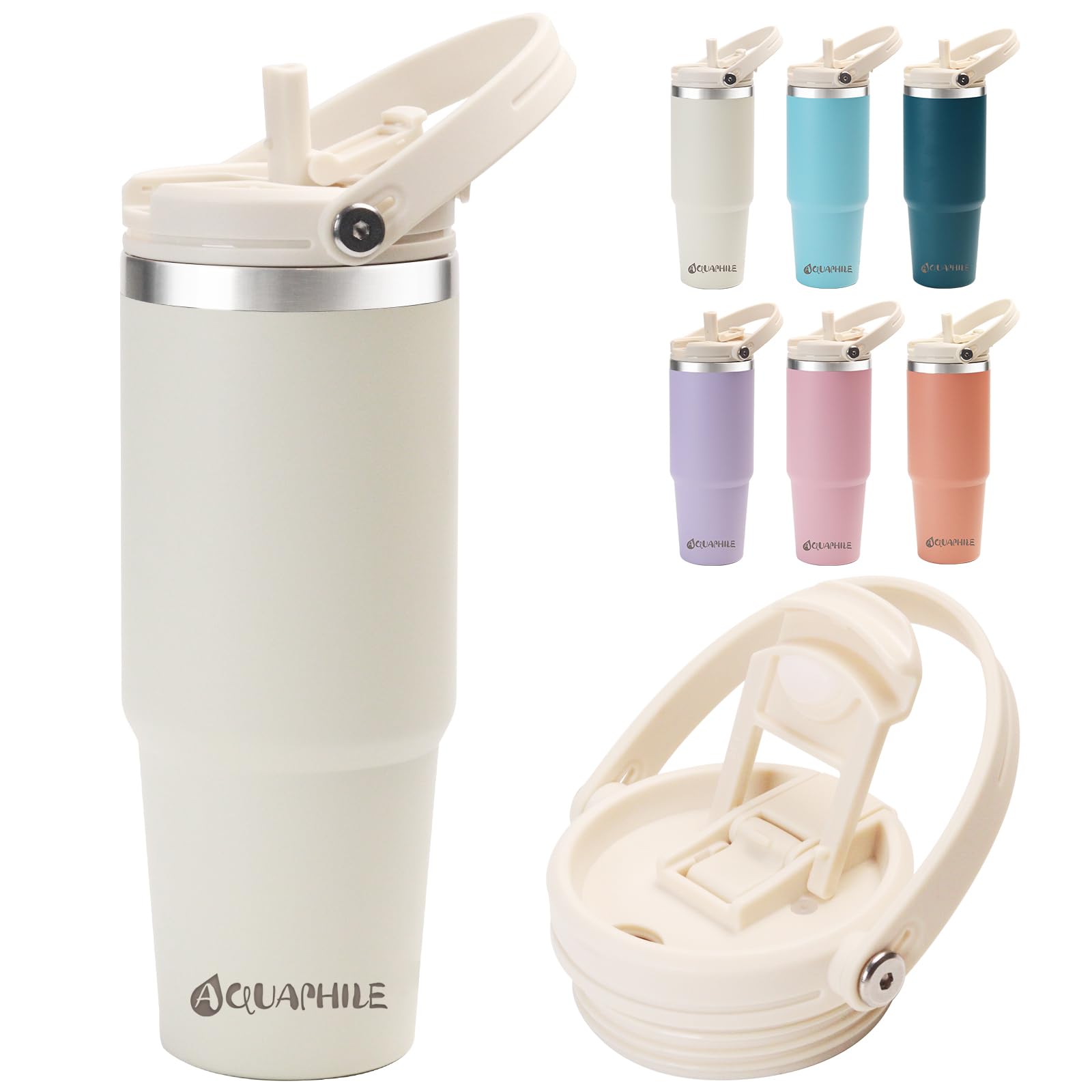 Amazon.com: 30oz Tumbler with Handle, Insulated Coffee Tumbler