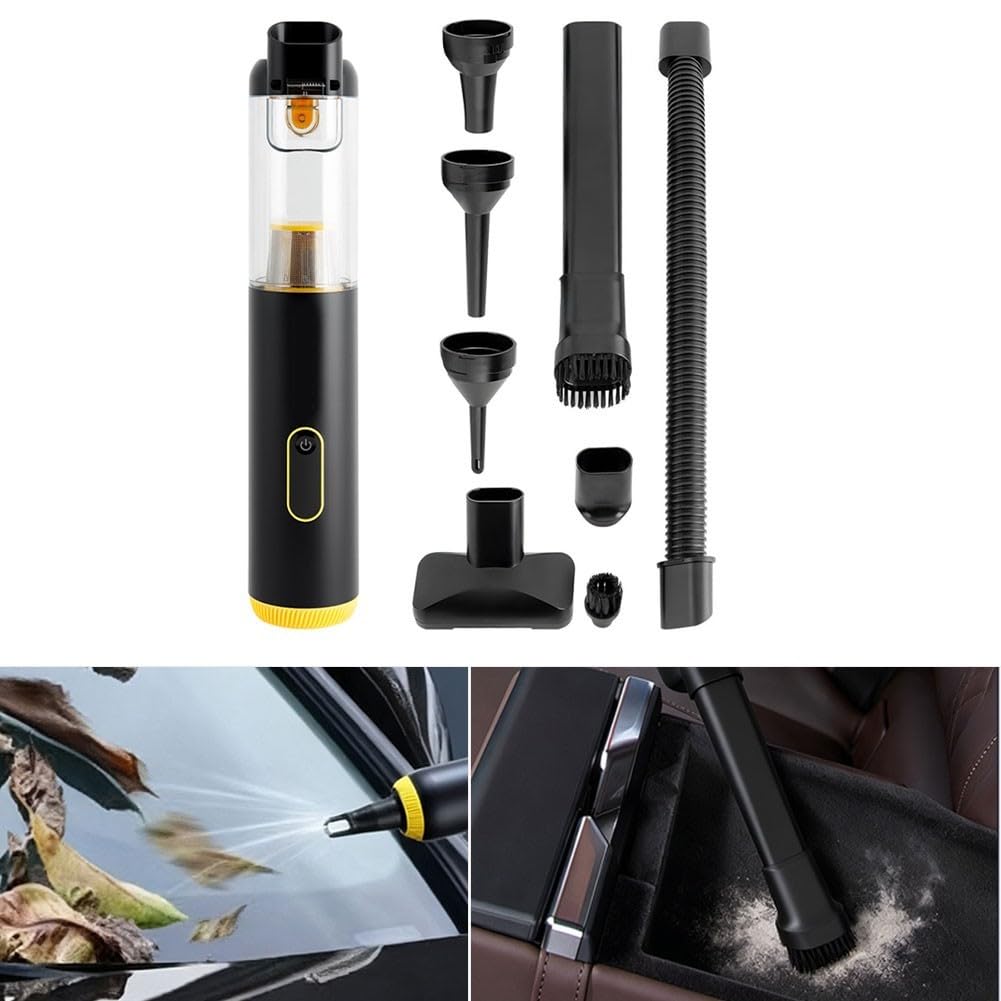 Aspirador inalámbrico de coche de alta succión de mano soplador de polvo automático silencioso 25dB 2200mAh kit de herramientas de limpieza de electrodomésticos portátil para el interior del vehículo