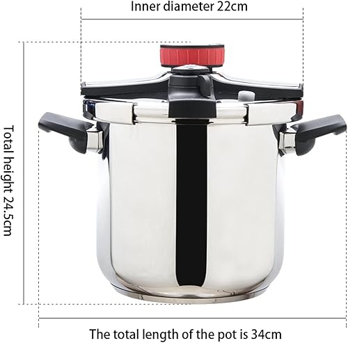 Miniatura 3 de 6L Pressure Cooker Rotary Household 304 Stainless Steel Pressure Cooker Gas Induction Cooker General for Kitchen