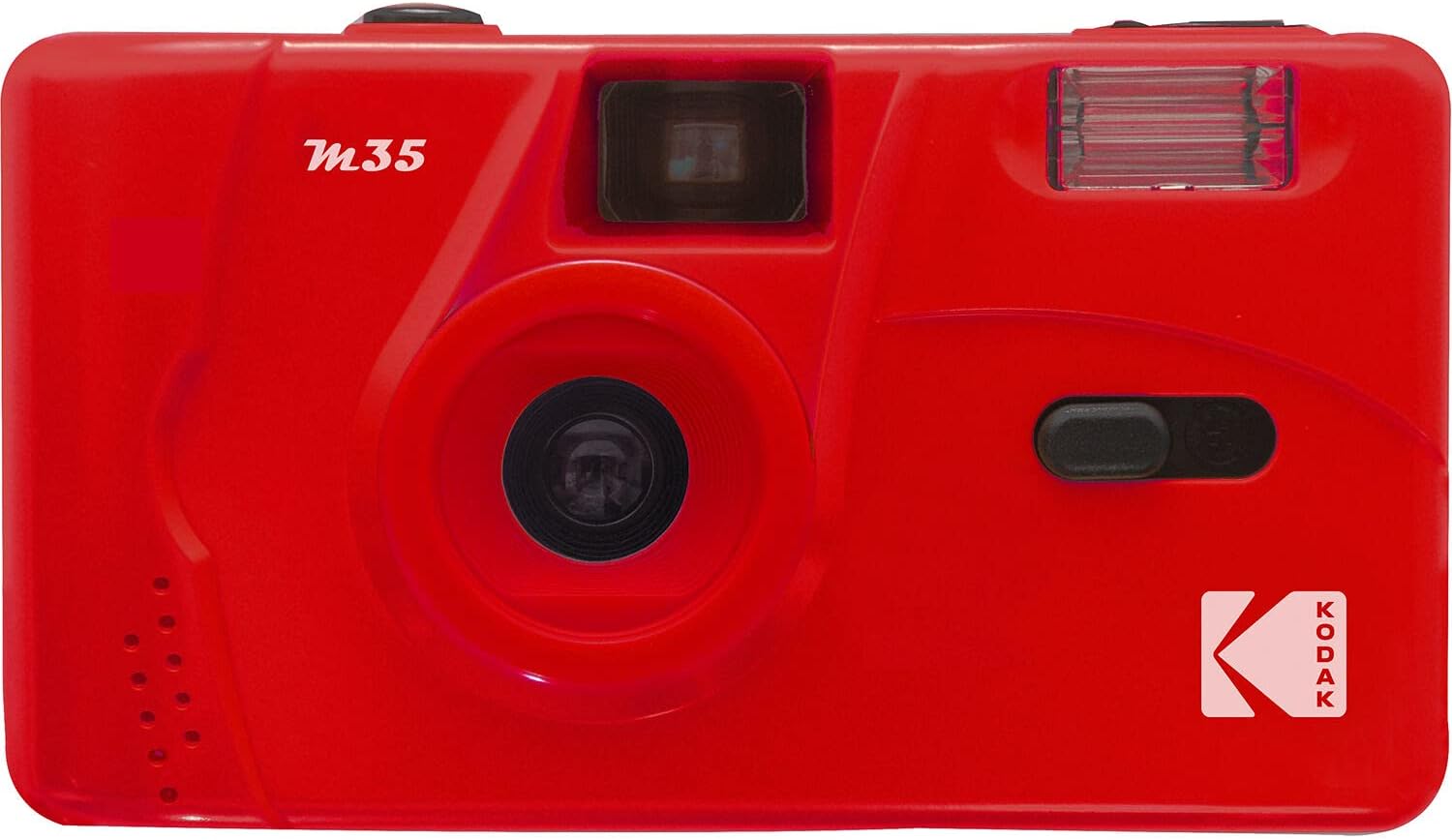 KODAK M35 DA00239-35mm Rechargeable Camera, Fixed Wide Angle Lens, Optical Viewfinder, Built-in Flash, AAA Battery - Red