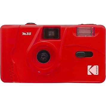 Kodak M35 35mm Film Camera (Flame Scarlet) - Focus Free, Reusable, Built in Flash, Easy to Use