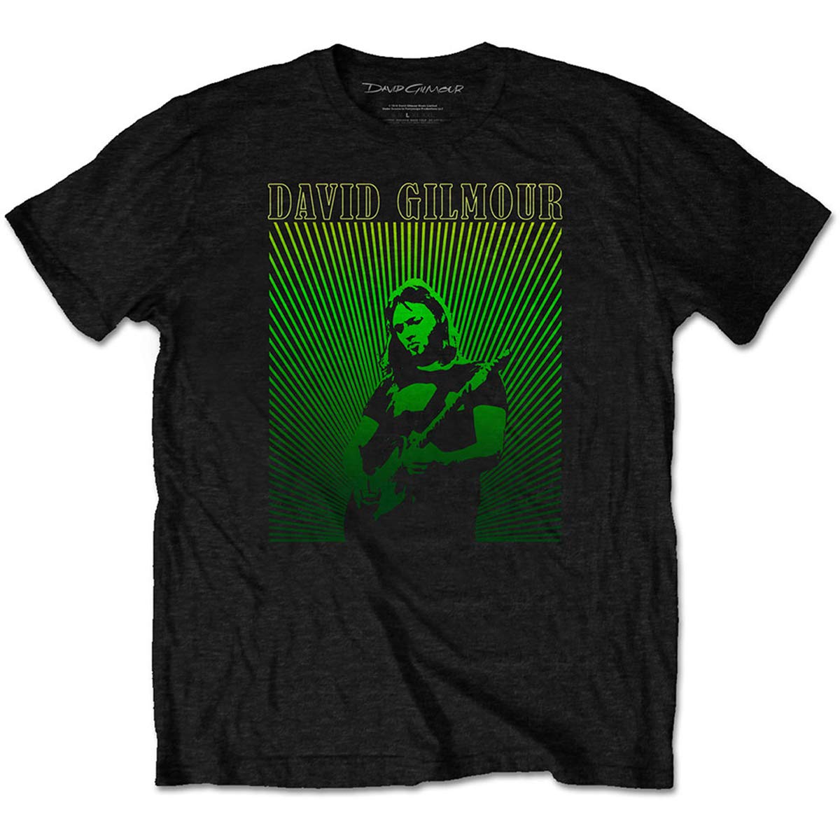 David Gilmour Rays Gradient Official Tee T-Shirt Mens Unisex (Large) Black