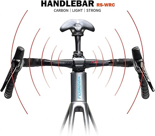 Miniatura 2 de Manillar Aero de barra de caída de 1.252in, manillar de bicicleta de carretera de fibra de carbono completa, 40042017.323in, barra de carreras