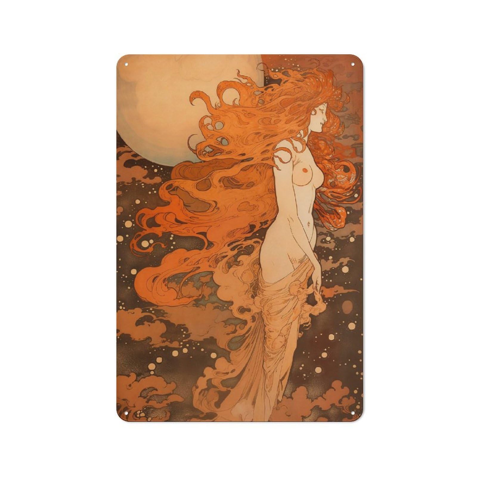 Junmoney Style-6 Goddess Abeona Vintage Metal Sign 30X20cm, Retro Classic Pub Decor For Cafe, Pub, Workshop Or Home Bar