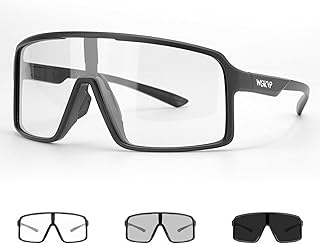 WGKVP Photochromic Cycling Glasses Men Sports Sunglasses Women for Running Bike Golf Bicycle, UV400 Protection