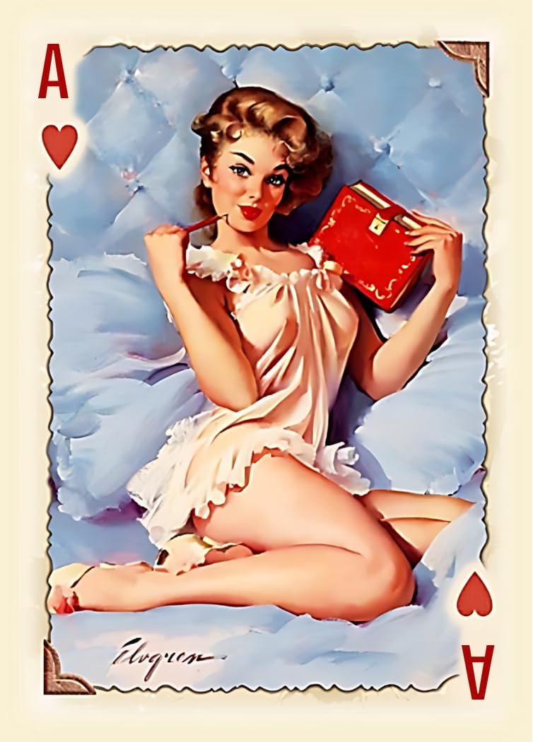 Vintage Pin-Up Girl Playing Cards | 54-Card Poker & Bridge Deck Featuring Classic 1940s–50s Pin-Up Art