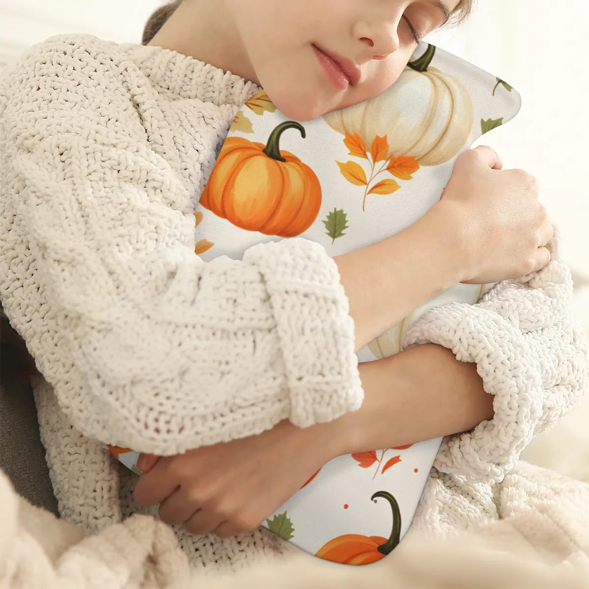 Hot Water Bottle with Soft Cover,2L Graffiti Pumpkin Hot Water Bag for Hot and Cold Compress, Hand Feet Warmer, Oil Painting Pumpkin Rubber Hot or Cold Water Bottle Halloween Christmas Decorations