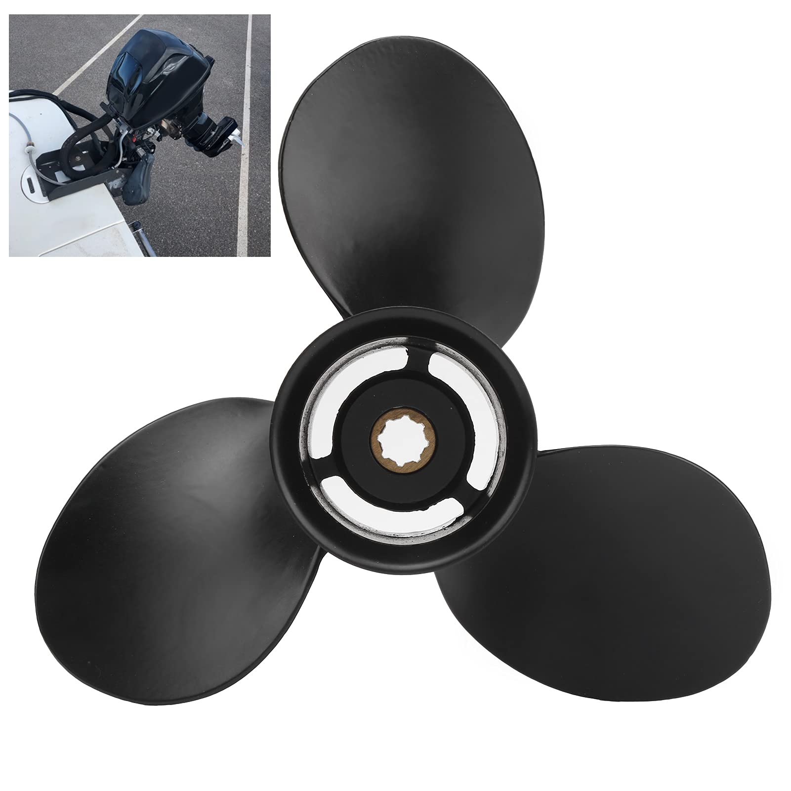 Elice fuoribordo High Th 3 Blade 9x10.5in Sostituzione in lega di alluminio Parti del motore per barca