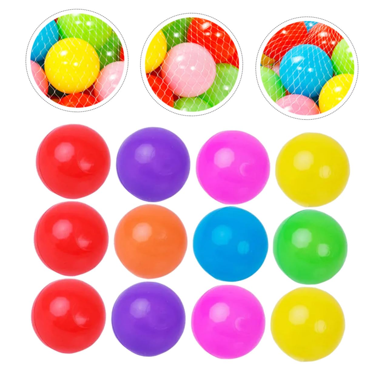 Palline per Piscina 100 Pezzi in Plastica, Rotonde per Bambini | Leggere, per Feste e Nuoto, Sviluppo Coordinazione Mano-occhio, Presa Agevolata Stile Casuale