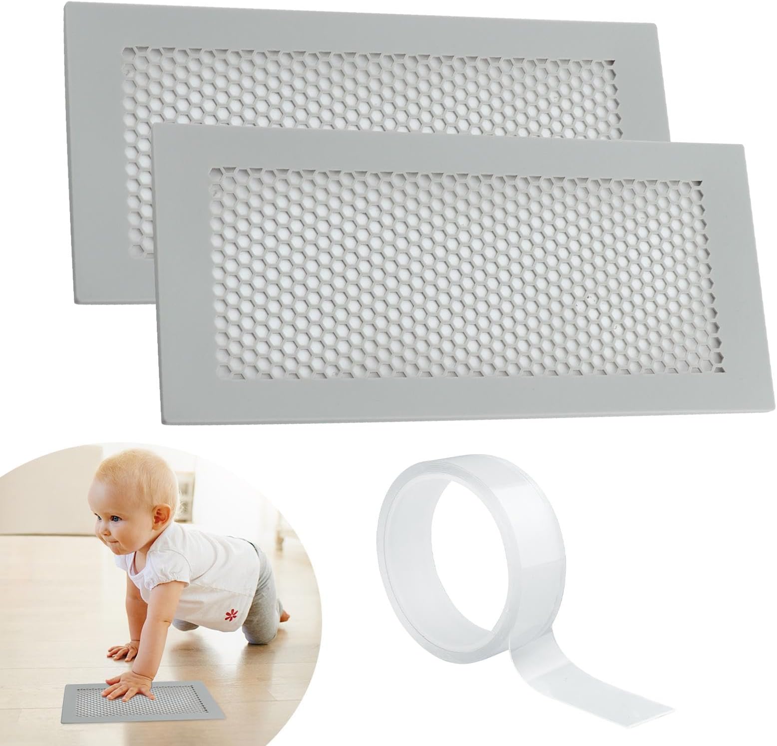 2Pcs Baby Proofing Vent Covers for Home Floor Wall Ceiling