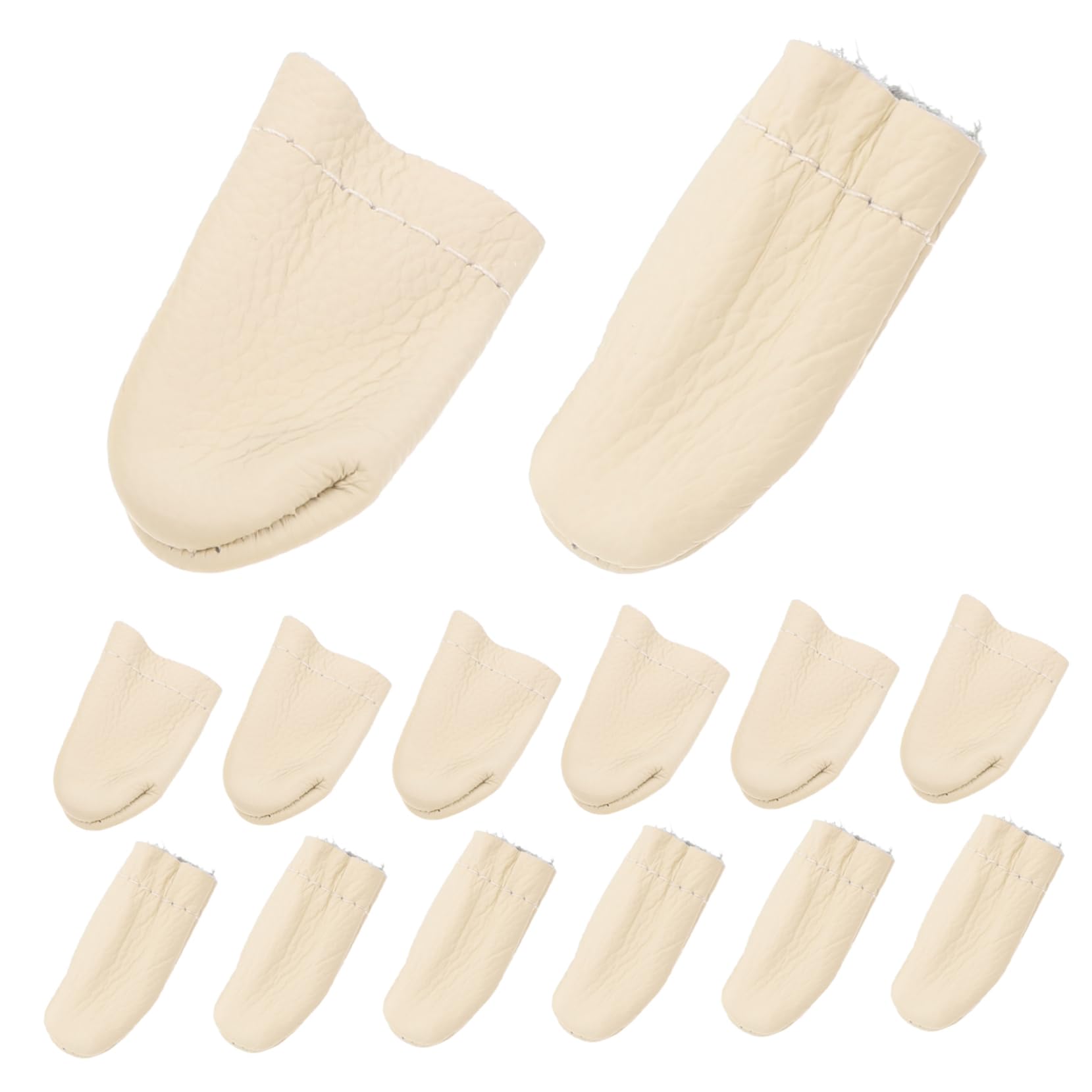 Housoutil 10 Pairs Pu Leather Sewing Needle Guards Thumb Protectors for DIY Crafting Protection Random Color