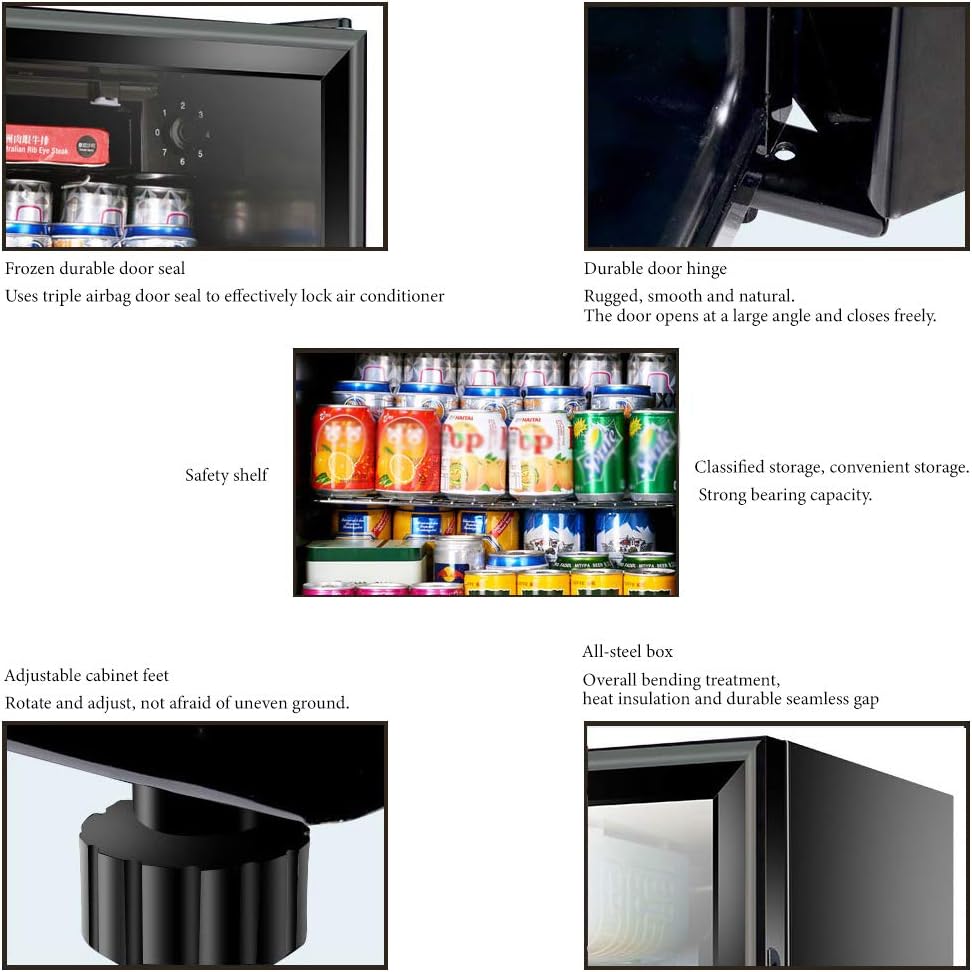 Wine Cellar Refrigerator,Double-Layer Hollow Tempered Glass Door,Constant Temperature Air Cooling,Beverage/Medicine/Tea Cooler
