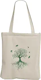 Ecobag Natureza Pássaros e Árvores Bolsa de Praia Grande Sacola de Tecido Algodao Dobrável Resistente 30x40 REC store
