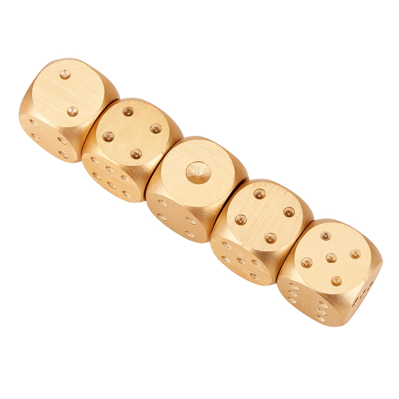 Set di Dadi da Gioco da Tavolo in Lega di Alluminio da 5 Pezzi con Scatola di Immagazzinaggio(Oro)