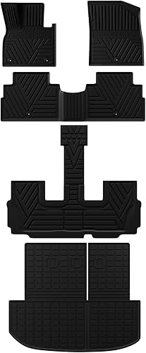 Miniatura 8 de Alfombrillas compatibles con Hyundai Palisade 2020-2024, forro de carga, protector de asiento trasero de elastómero termoplástico, accesorios de 7 y